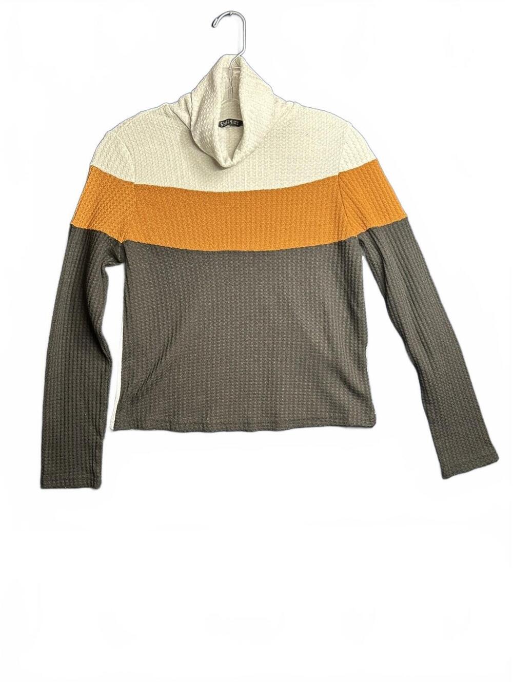 Colorblock Turtleneck Sweater